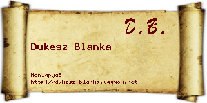 Dukesz Blanka névjegykártya